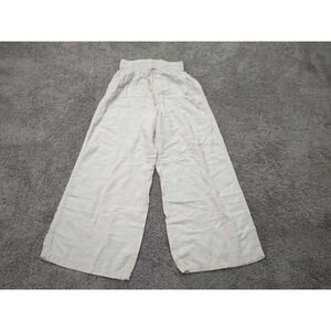 Splendid Pants Womens Small Beige Pull On High Rise Linen Blend Wide Leg Relaxed